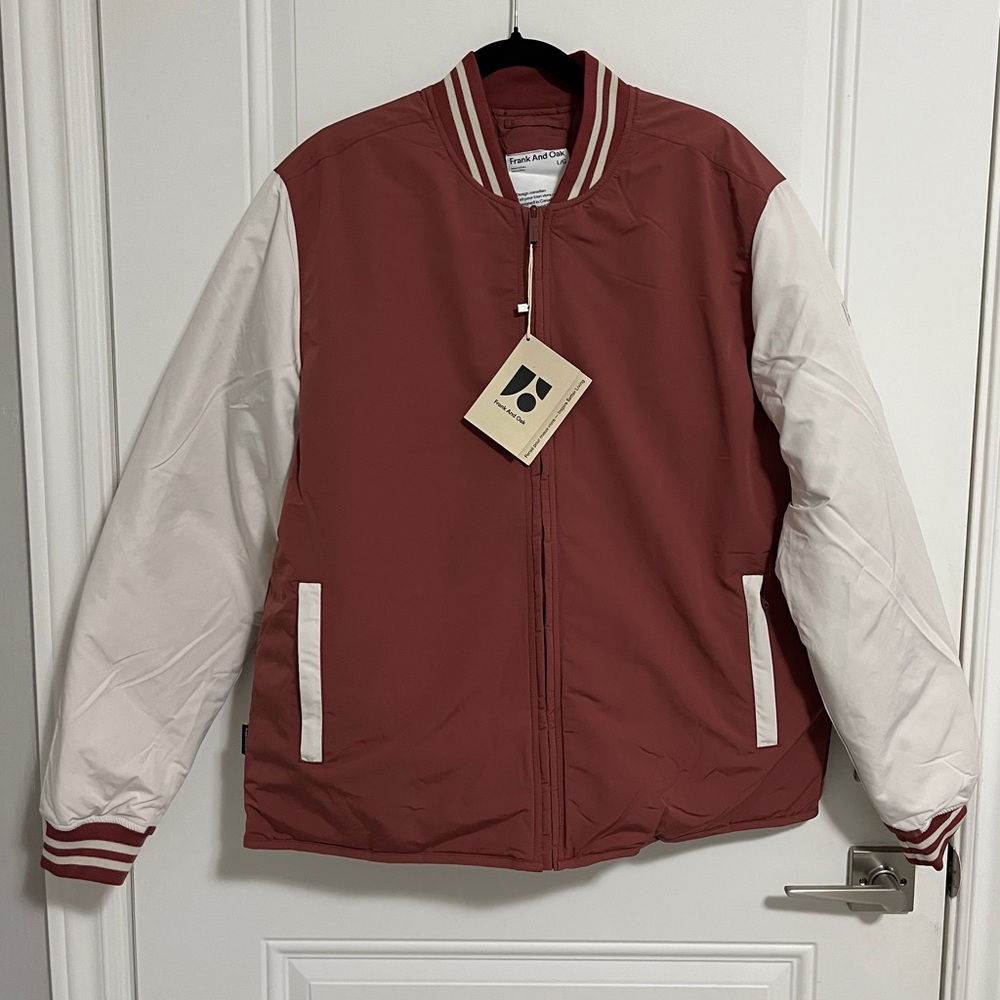 NWT - Frank & Oak Men's Reversible The Varsity Skyline Bomber Jacket - Size L